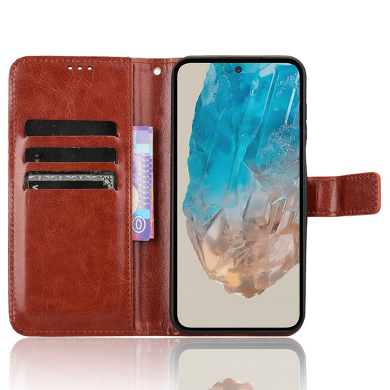 Откидной чехол для Samsung Galaxy M35, Crazy Horse Wallet, коричневый
