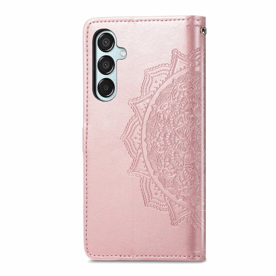 Откидной чехол для Samsung Galaxy M35, Mandala, розовый rose gold