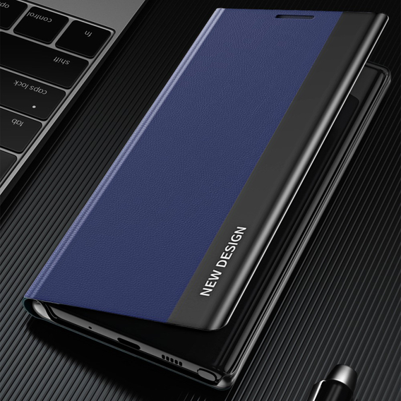Откидной чехол для Samsung Galaxy S22 Ultra 5G, Side Magnetic, темно-синий