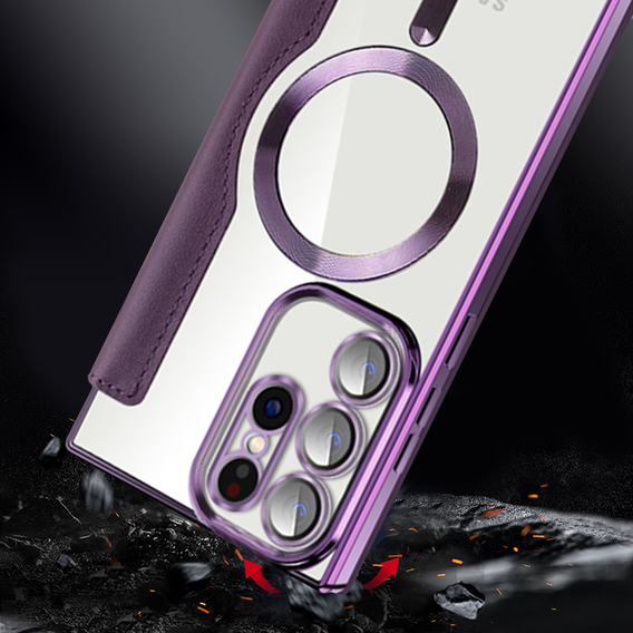 Откидной чехол для Samsung Galaxy S23 Ultra, RFID Wallet MagSafe CamShield, фиолетовый