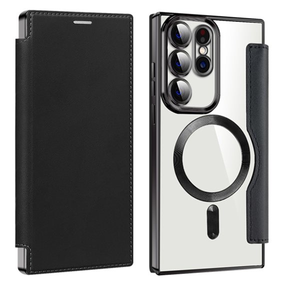 Откидной чехол для Samsung Galaxy S23 Ultra, RFID Wallet MagSafe CamShield, чёрный