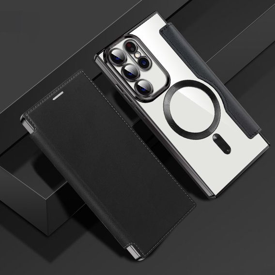 Откидной чехол для Samsung Galaxy S23 Ultra, RFID Wallet MagSafe CamShield, чёрный