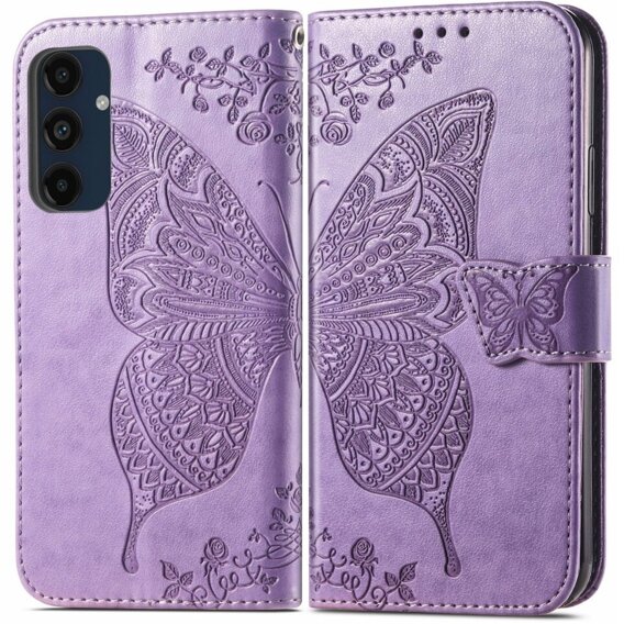 Откидной чехол для Samsung Galaxy S24 FE, Butterfly, фиолетовый