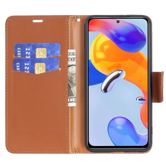 Откидной чехол для Xiaomi 12 Lite, Wallet, коричневый