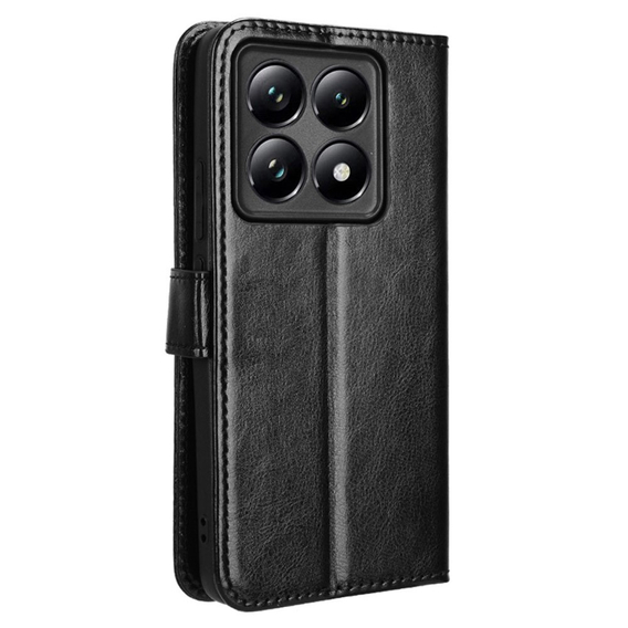 Откидной чехол для Xiaomi 14T Pro, Crazy Horse Wallet, чёрный