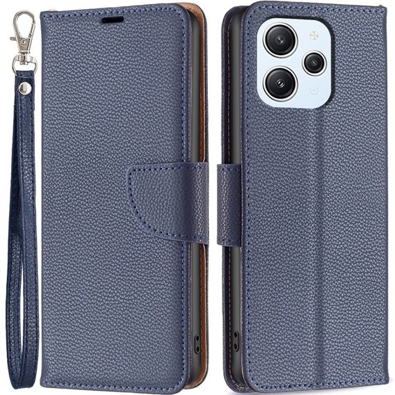 Откидной чехол для Xiaomi Redmi 12 4G, Wallet Litchi Magnet, темно-синий