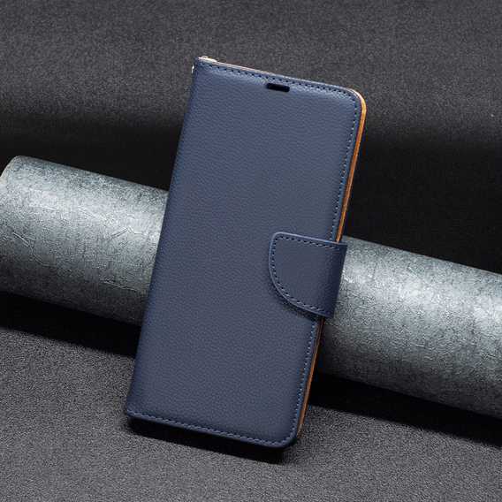Откидной чехол для Xiaomi Redmi 12 4G, Wallet Litchi Magnet, темно-синий
