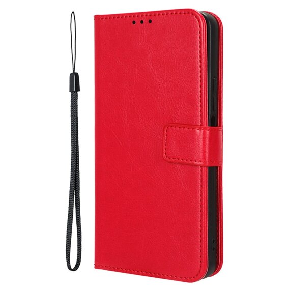 Откидной чехол для Xiaomi Redmi 14C, Crazy Horse Wallet, красный