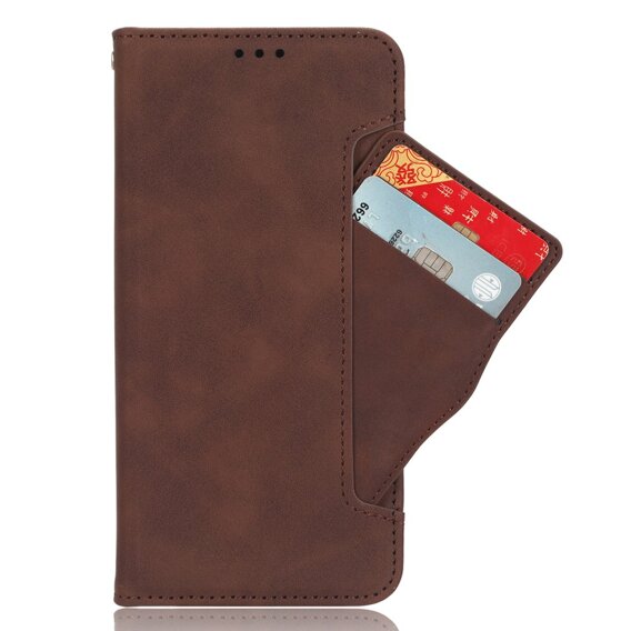 Откидной чехол для Xiaomi Redmi A3, Card Slot, коричневый