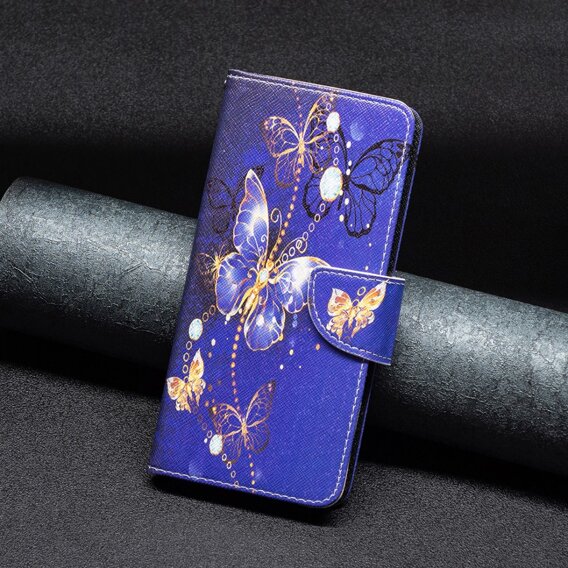 Откидной чехол для Xiaomi Redmi Note 13 5G, Wallet, Butterflies фиолетовый