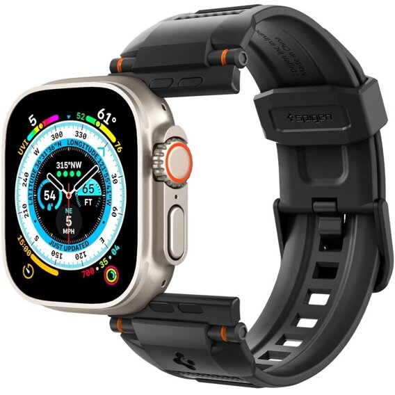 Ремешок SPIGEN для Apple Watch 1/2/3/4/5/6/7/8/SE/Ultra 42/44/45/49MM, Durapro Armor, черный