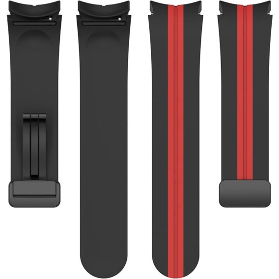 Силиконовый ремешок для Fitbit Inspire 3, Red Samsung Galaxy Watch 4 / 5 40/42/44/46/45MM PRO, Black / Red