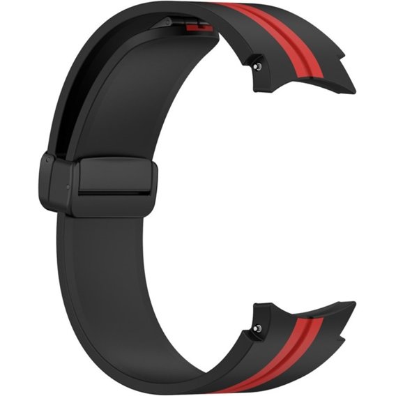 Силиконовый ремешок для Fitbit Inspire 3, Red Samsung Galaxy Watch 4 / 5 40/42/44/46/45MM PRO, Black / Red