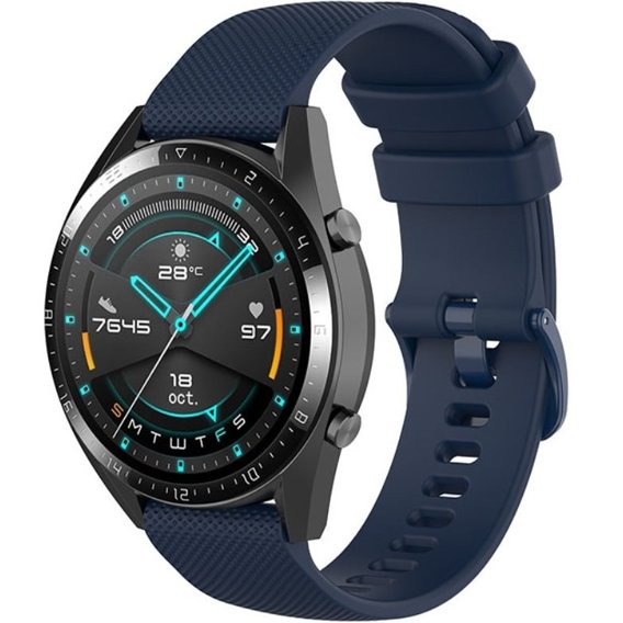 Силиконовый ремешок до Huawei Watch GT Runner / GT 3 46mm, Dark Blue