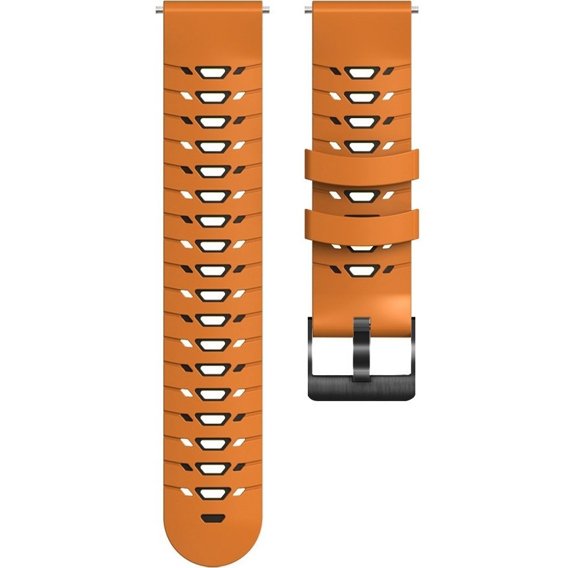Силиконовый ремешок 20mm Three Row Holes, Orange/Black