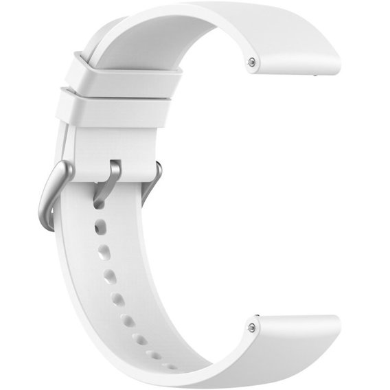 Силиконовый ремешок 20mm, White/Silver Buckle