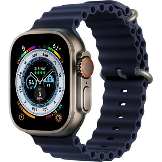 Силиконовый ремешок Apple Watch Ultra 49mm, Midnight Blue