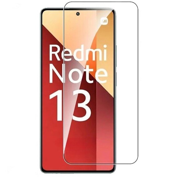 Силиконовый чехол для Xiaomi Redmi Note 13 5G, с защитой камеры, прозрачный / зеленый + закаленное стекло 9H