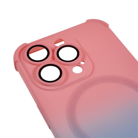 Силиконовый чехол для iPhone 13 Pro Max, градиентный магнитный, для MagSafe, розовый / синий