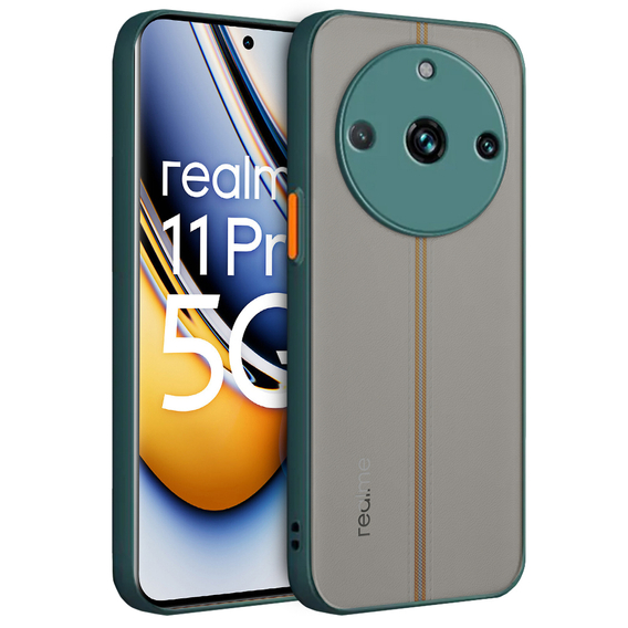 Тонкий корпус для Realme 11 Pro / 11 Pro +, Slim, прозрачный / зелёный