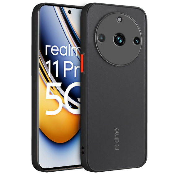 Тонкий корпус для Realme 11 Pro / 11 Pro +, Slim, прозрачный / черный