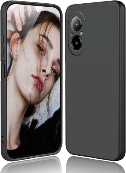 Тонкий корпус для Realme C67 4G, Slim Matt, чёрный + стекло 9H