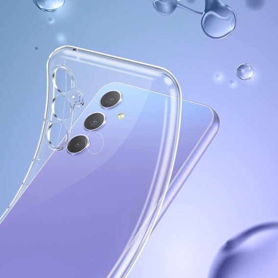 Тонкий чехол для Samsung Galaxy A34 5G, прозрачный + 9H стекло