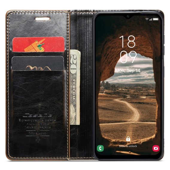 Флип-кейс CASEME для Samsung Galaxy A34 5G, Waxy Textured, кофе