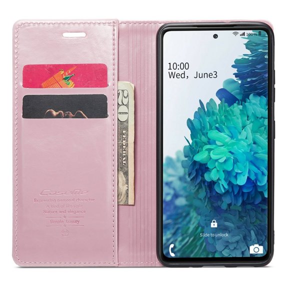 Флип-кейс CASEME для Samsung Galaxy S20 FE / 5G, Waxy Textured, розовый rose gold