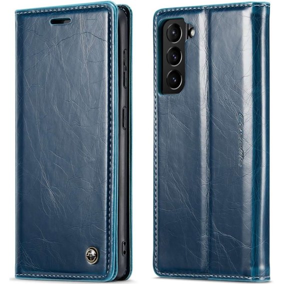 Флип-кейс CASEME для Samsung Galaxy S21, Waxy Textured, синий