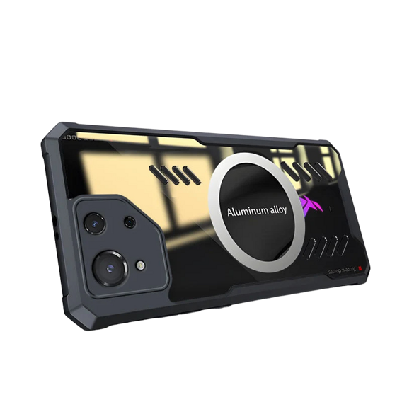 Чехол для ASUS ROG Phone 8 Pro, с магнитной пластиной, прозрачный / черный