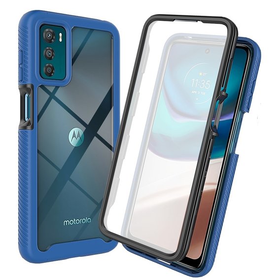 Чехол для Motorola Moto G42 4G, Shockproof, с пленкой, темно-синий