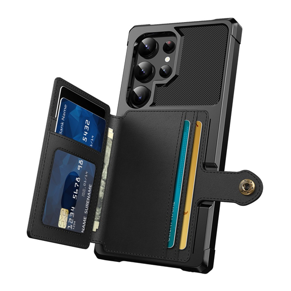 Чехол для Samsung Galaxy S24 Ultra, Card Holder Kickstand, чёрный