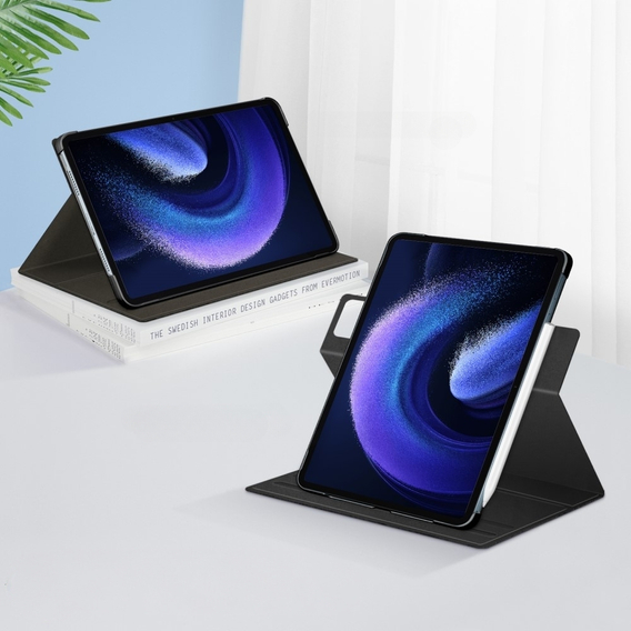 Чехол для Xiaomi Pad 6 с держателем для стилуса, вращающийся на 360°, чёрный