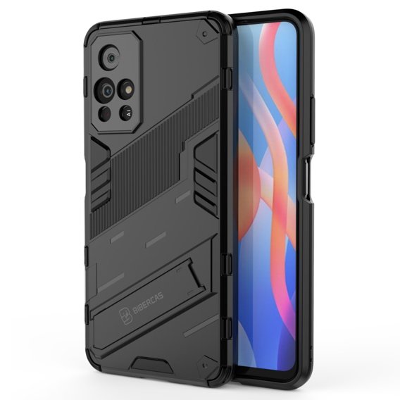 Чехол для Xiaomi Poco M4 Pro 5G / Note 11S 5G, Military kickstand, чёрный