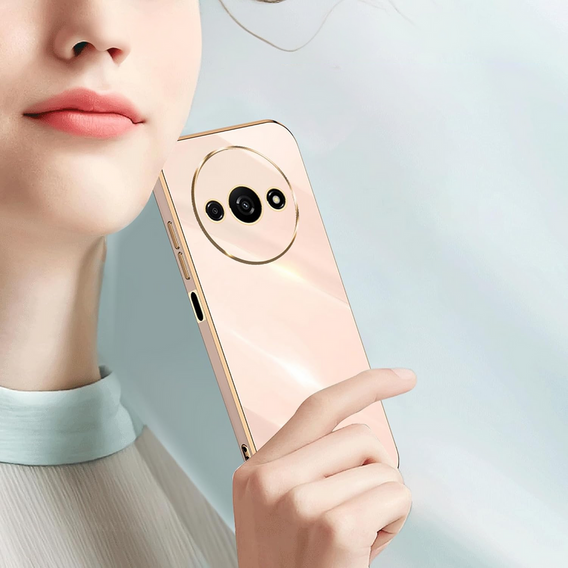 Чехол для Xiaomi Redmi A3, Glamour CamShield, розовый rose gold