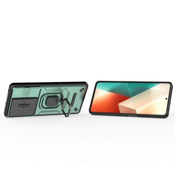 Чехол для Xiaomi Redmi Note 13 5G, KickStand Camera Lens, зелёный