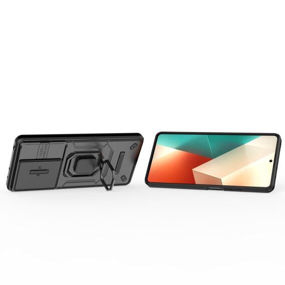 Чехол для Xiaomi Redmi Note 13 5G, KickStand Camera Lens, чёрный