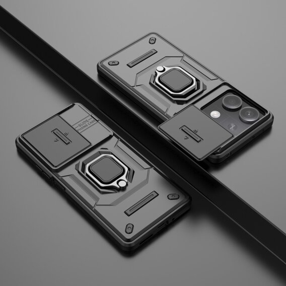 Чехол для Xiaomi Redmi Note 13 5G, KickStand Camera Lens, чёрный