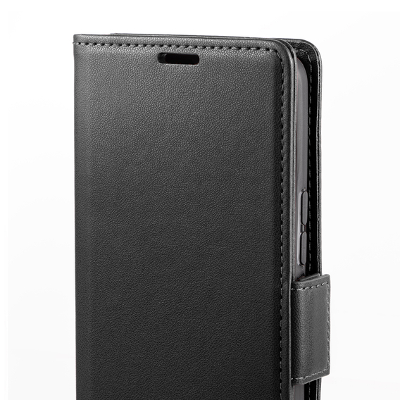 Чехол для Xiaomi Redmi Note 13 Pro+, ERBORD Glossy Litchi, кошелек с клапаном, чёрный