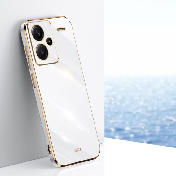 Чехол для Xiaomi Redmi Note 13 Pro+, Glamour CamShield, белый