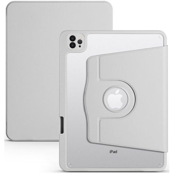 Чехол для iPad Pro 11 2020 / 2021 / 2022, с местом для стилуса, поворачивающийся на 360°, серый