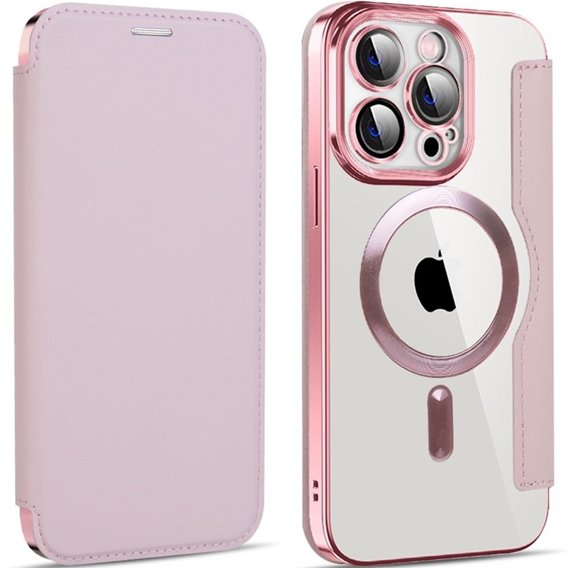 Чехол для iPhone 14 Pro, бумажник FlipMag Secure с откидной крышкой RFID, для MagSafe, розовый