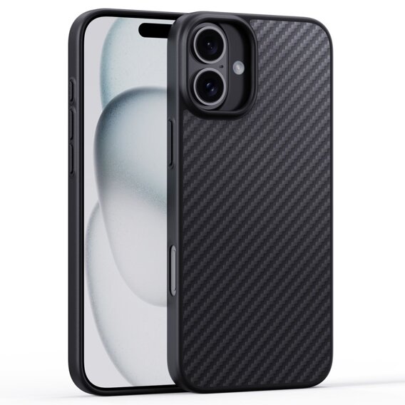 Чехол для iPhone 16 Plus, Aramid Fiber Cover, чёрный