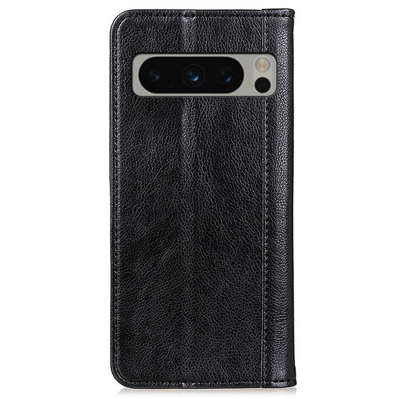 Чехол до Google Pixel 8 Pro, Wallet Litchi Leather, чёрный