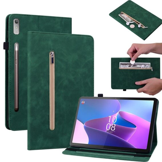 Чехол до Lenovo Tab P11 Pro Gen 2, Wallet Pen Slot, зелёный