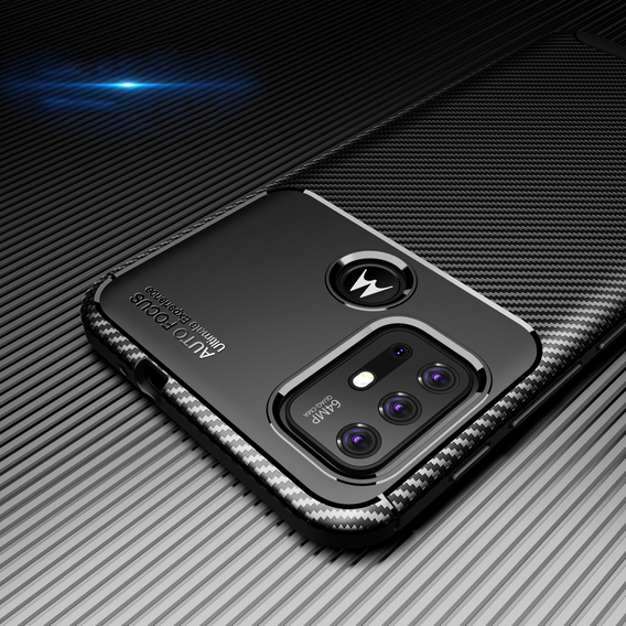 Чехол до Motorola Moto G10/G30, Carbon Gel, чёрный