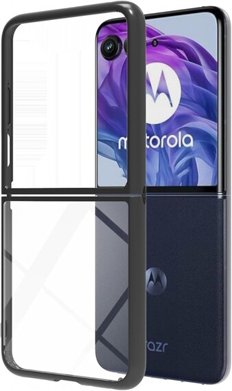 Чехол до Motorola Razr 50 Ultra, Fusion Hybrid, прозрачный / черный