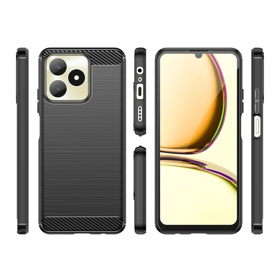 Чехол до Realme C53 4G, Carbon, чёрный