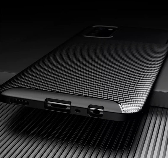 Чехол до Samsung Galaxy A03s, Carbon Gel, чёрный